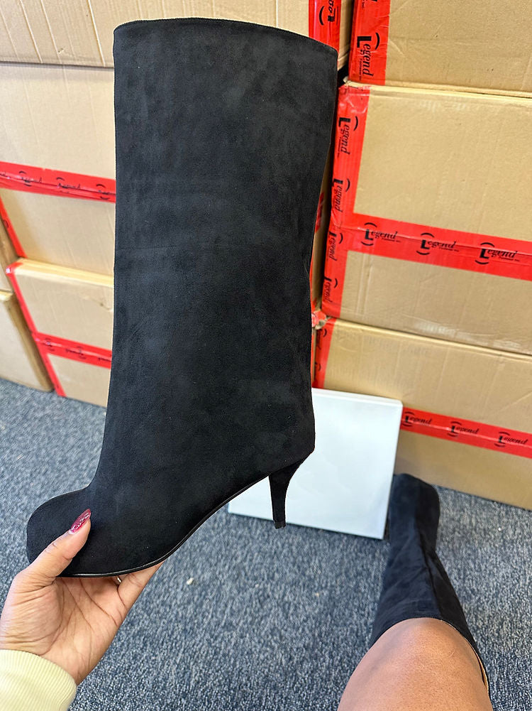 Wide Calf Square Toe Boots