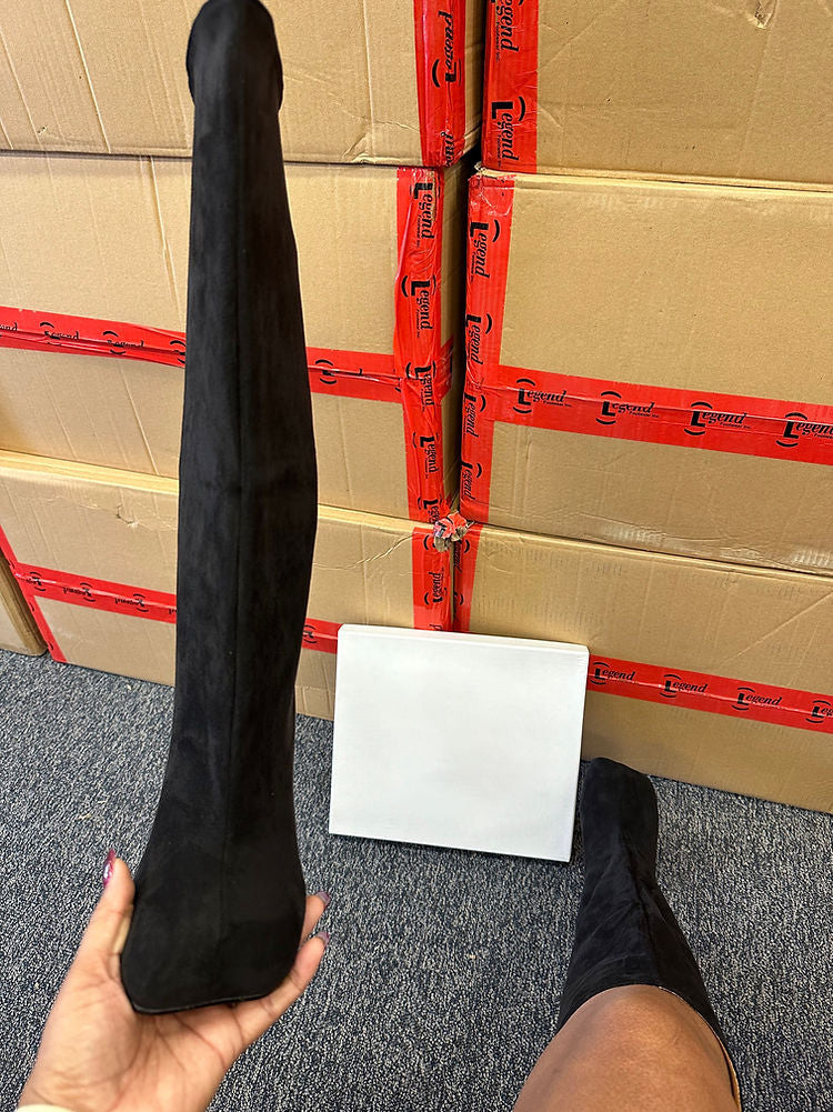 Wide Calf Square Toe Boots