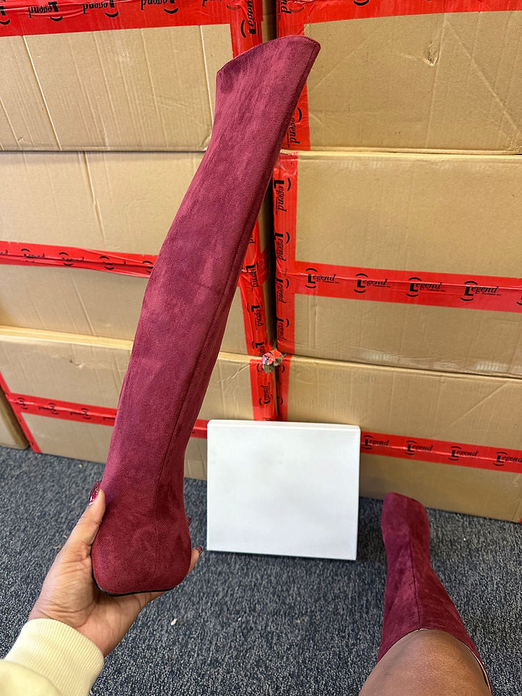 Wide Calf Square Toe Boots