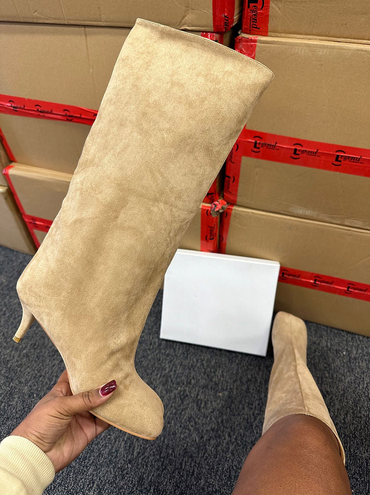 Wide Calf Square Toe Boots