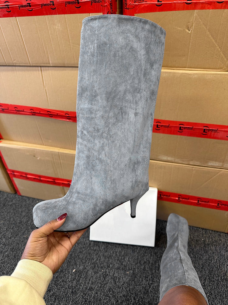 Wide Calf Square Toe Boots