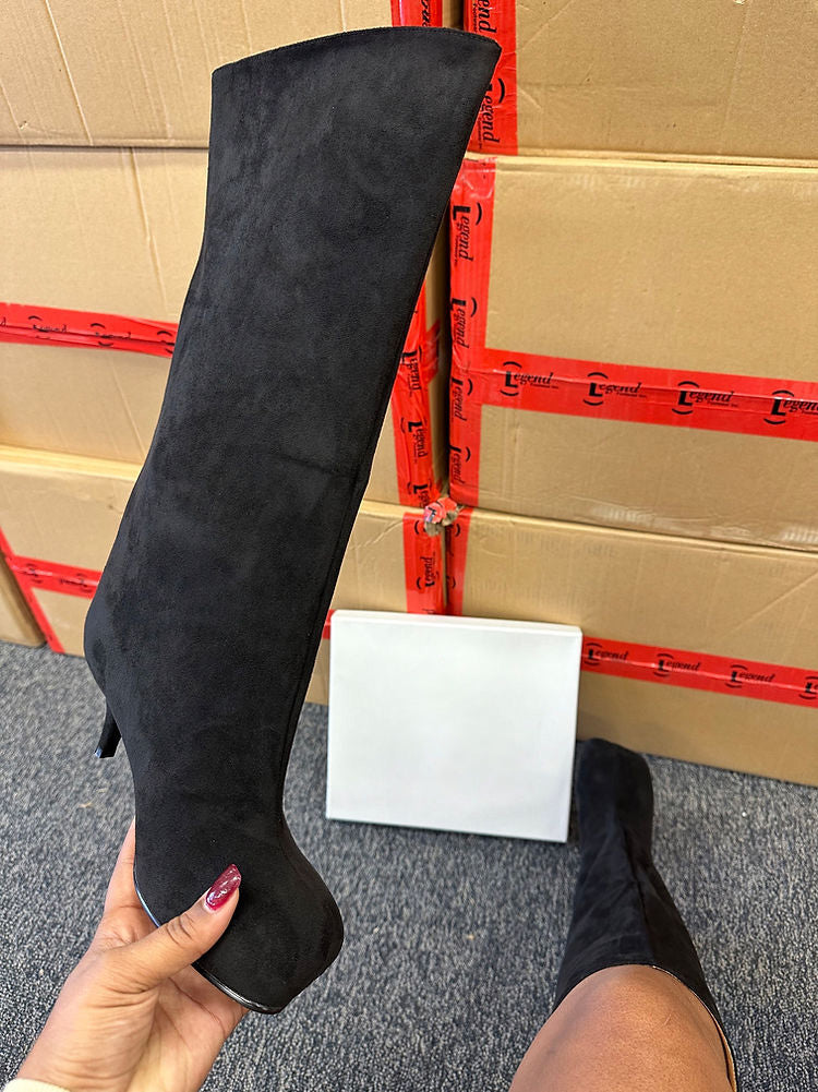 Wide Calf Square Toe Boots