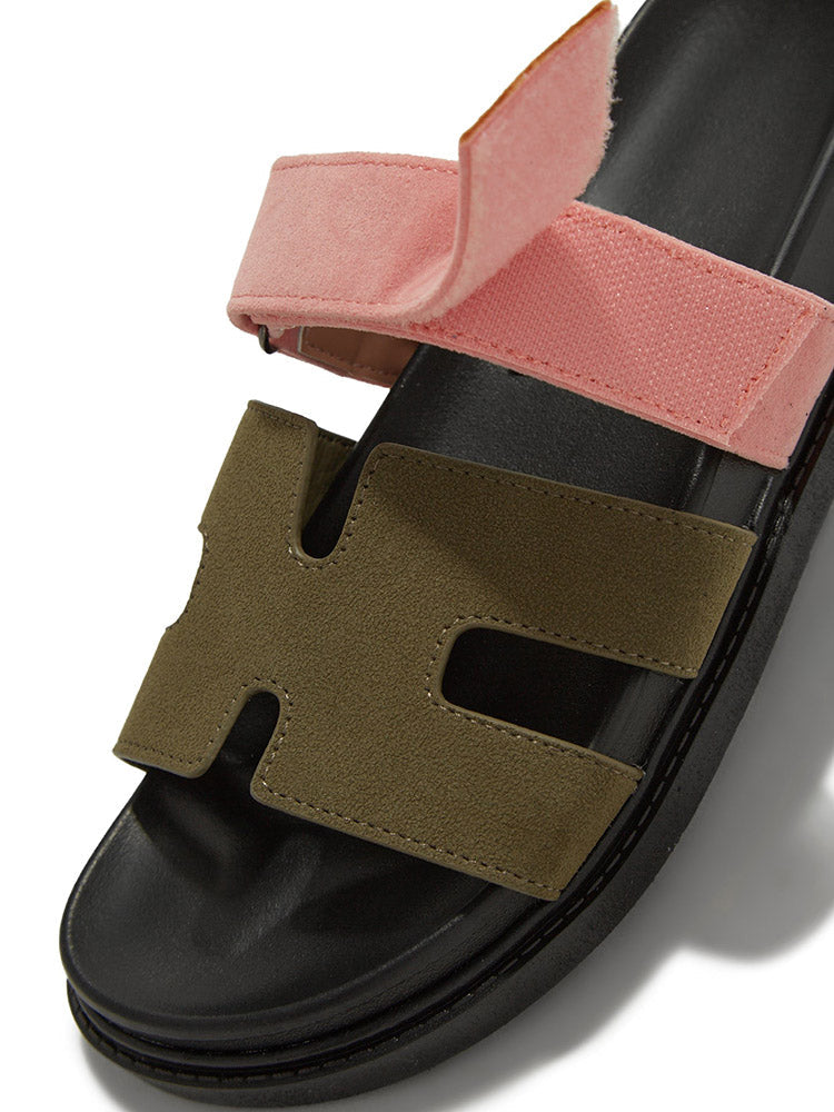 Velcro Strap Flat Sandals