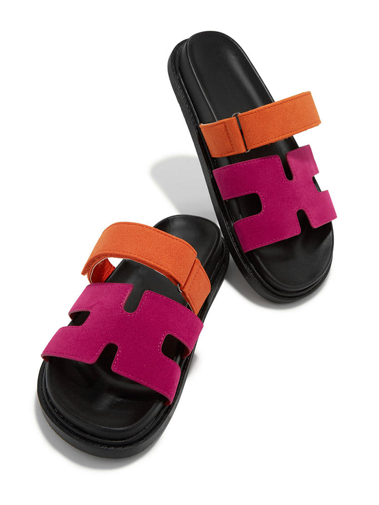 Velcro Strap Flat Sandals