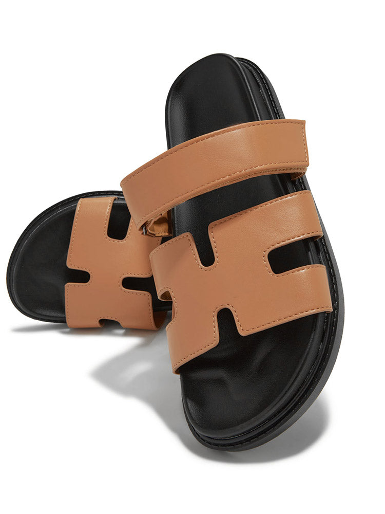 Velcro Strap Flat Sandals